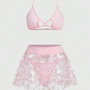 ROMWE butterfly skirt bikini lingerie festival set rave party edc vegas cute nwt